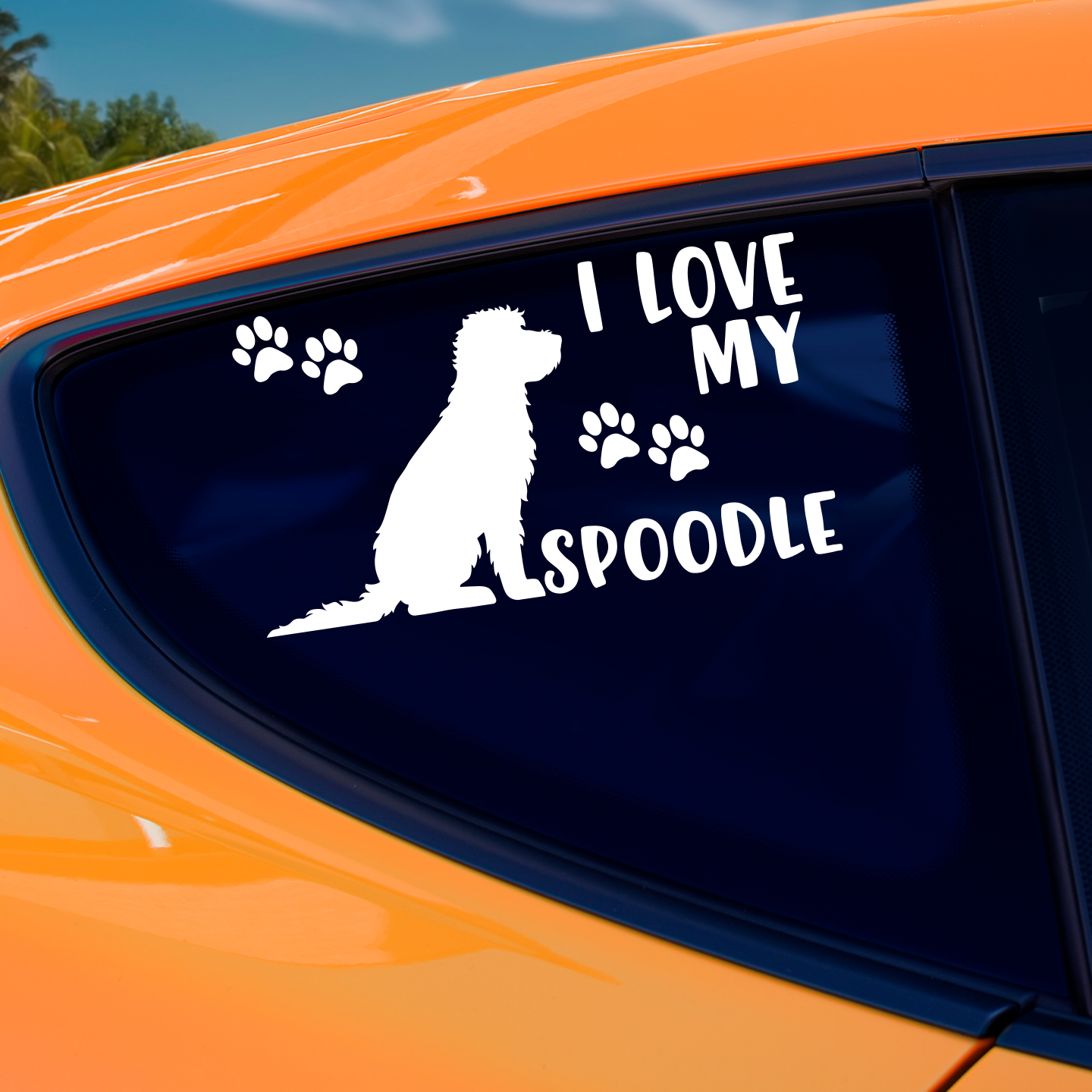 I Love My Spoodle Sticker