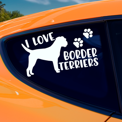 I Love Border Terriers Sticker
