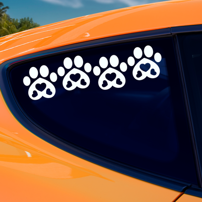 Paw Print Heart Stickers