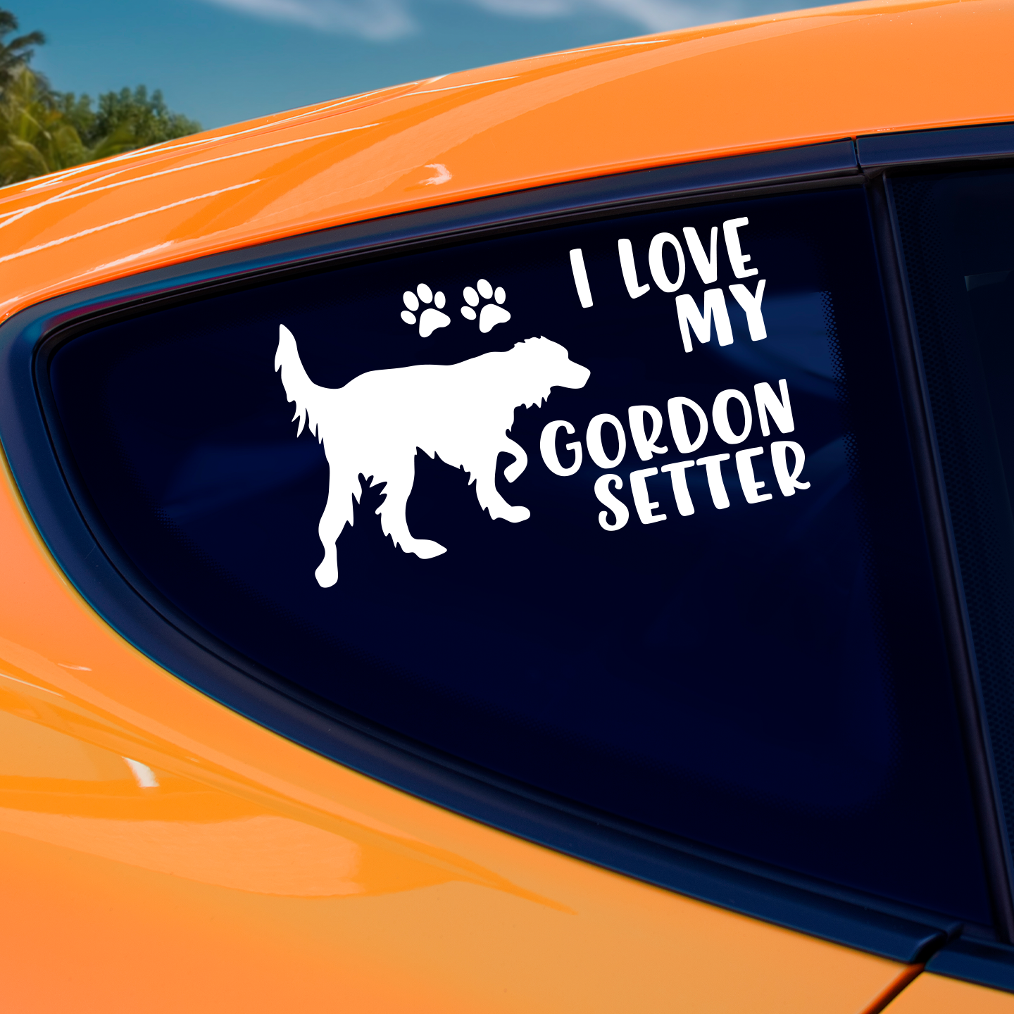 I Love My Gordon Setter Sticker