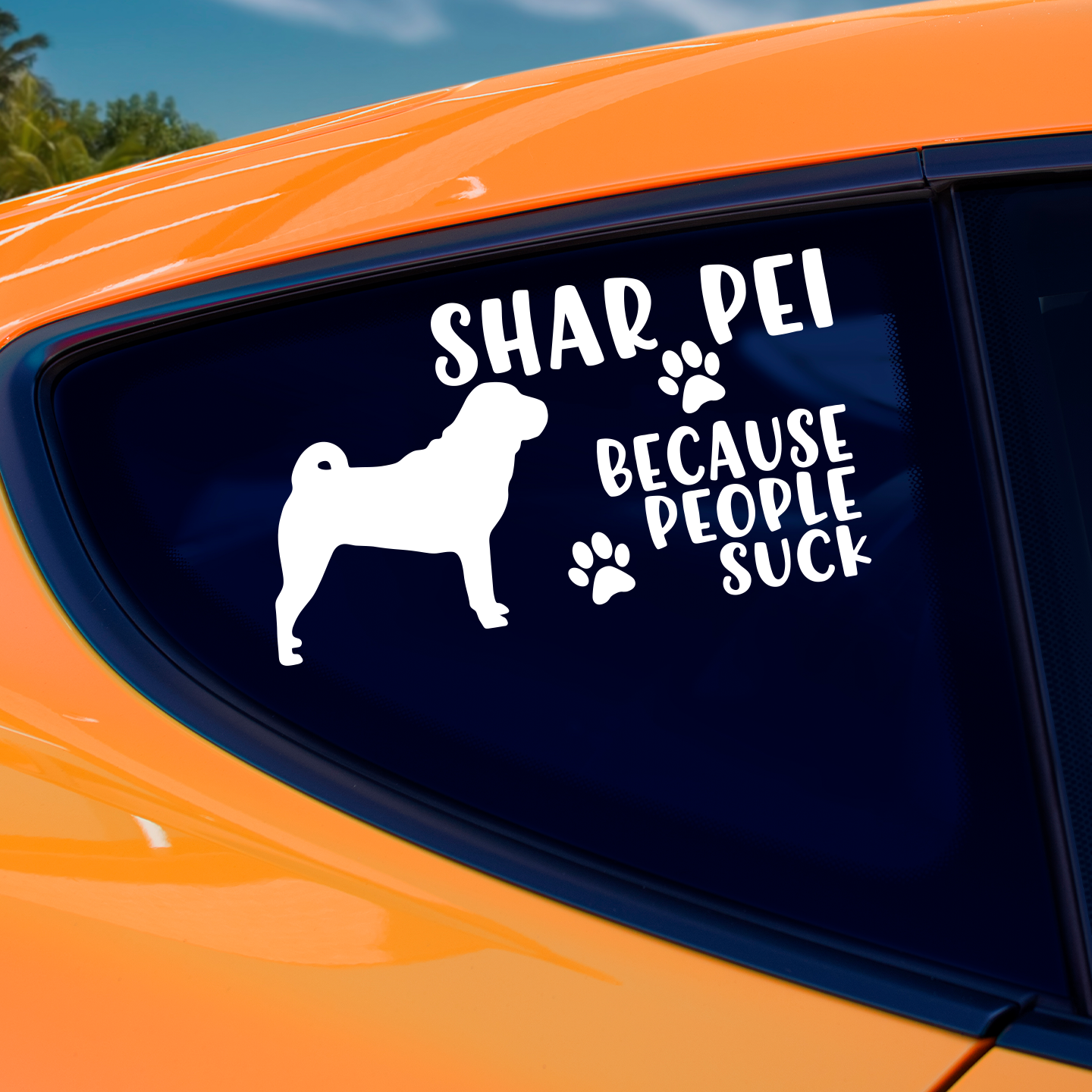 Shar Pei Because People Suck Sticker