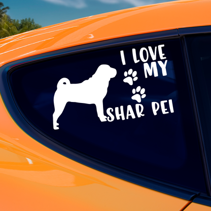 I Love My Shar Pei Sticker