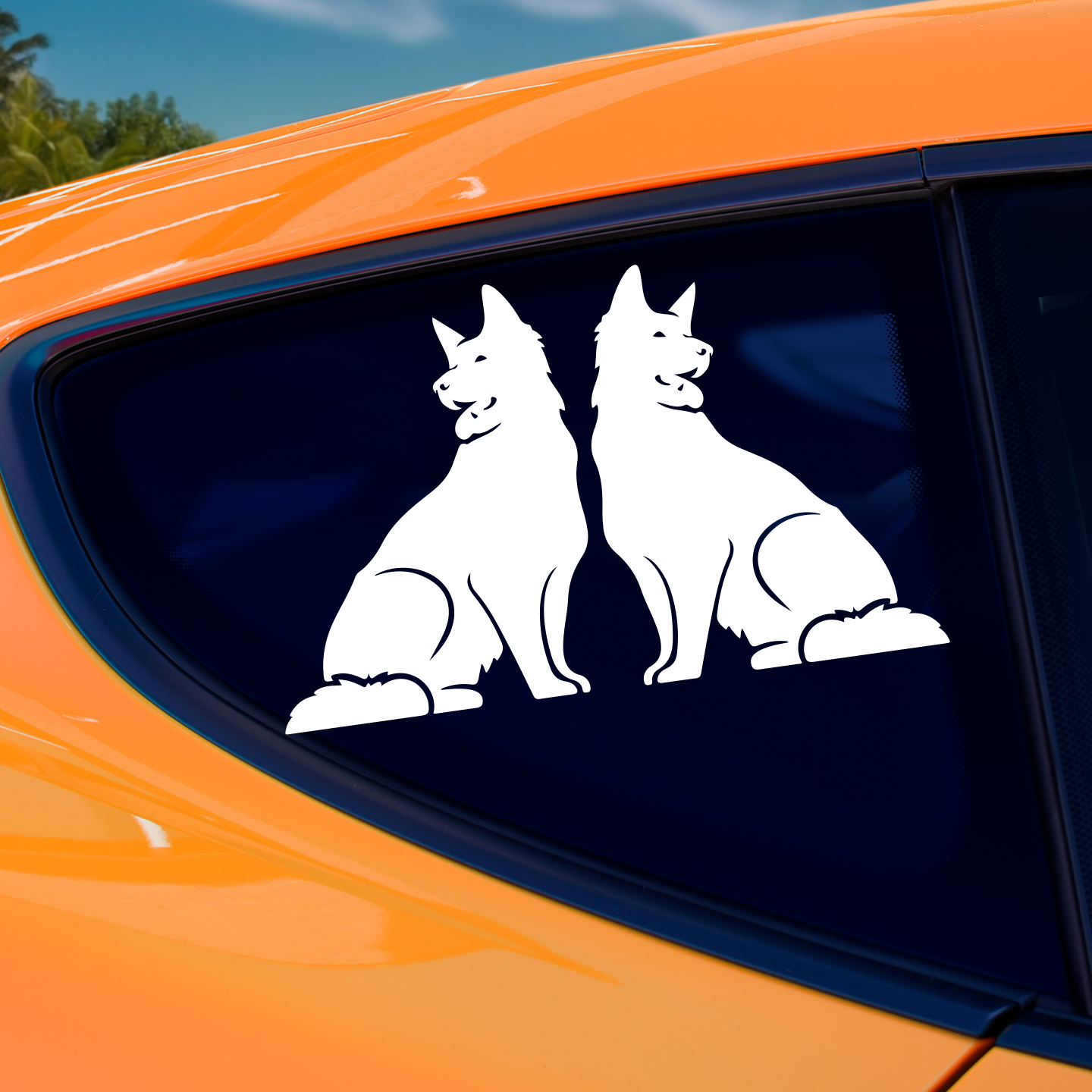 White Swiss Shepherd Silhouette Stickers