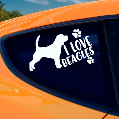 I Love Beagles Sticker