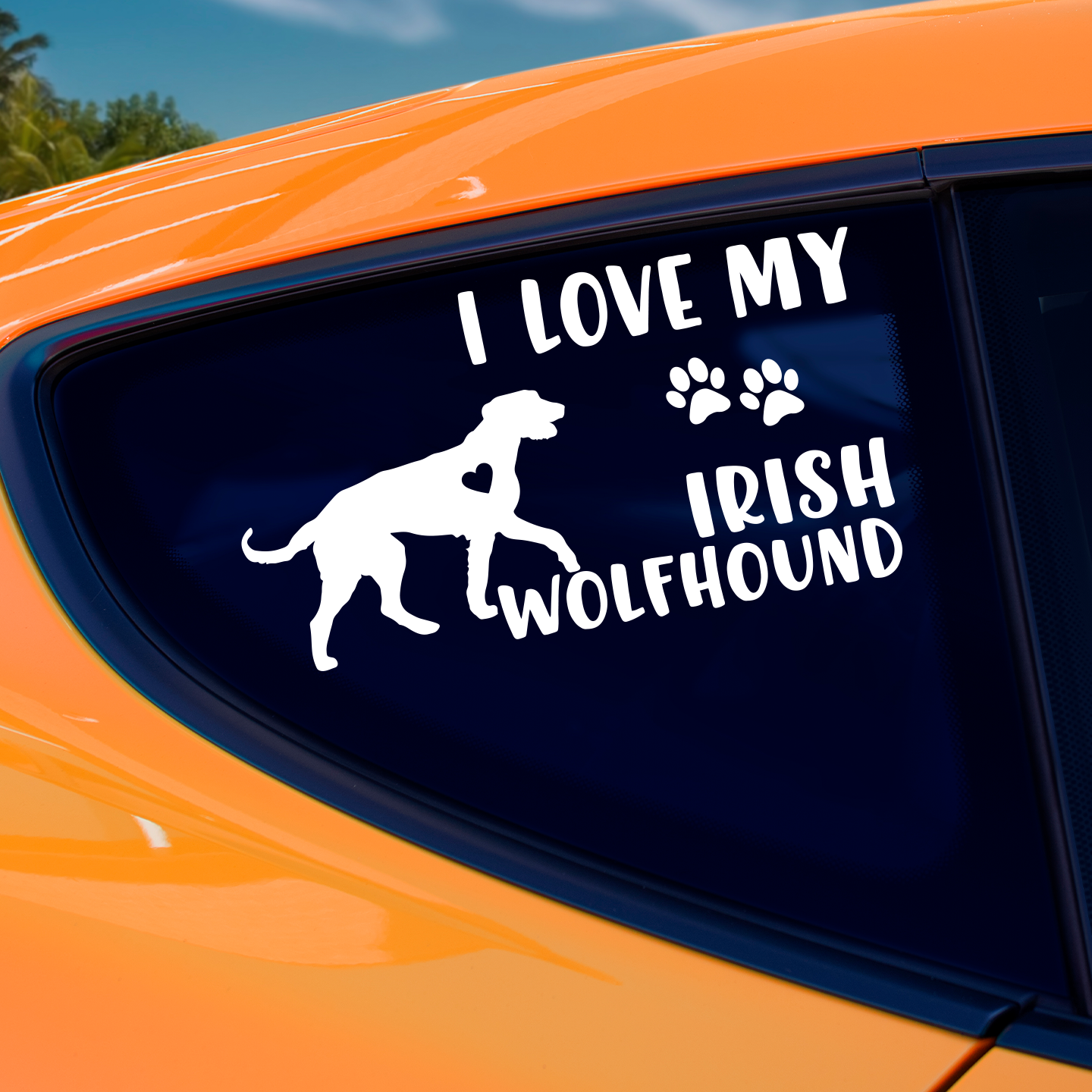 I Love My Irish Wolfhound Sticker