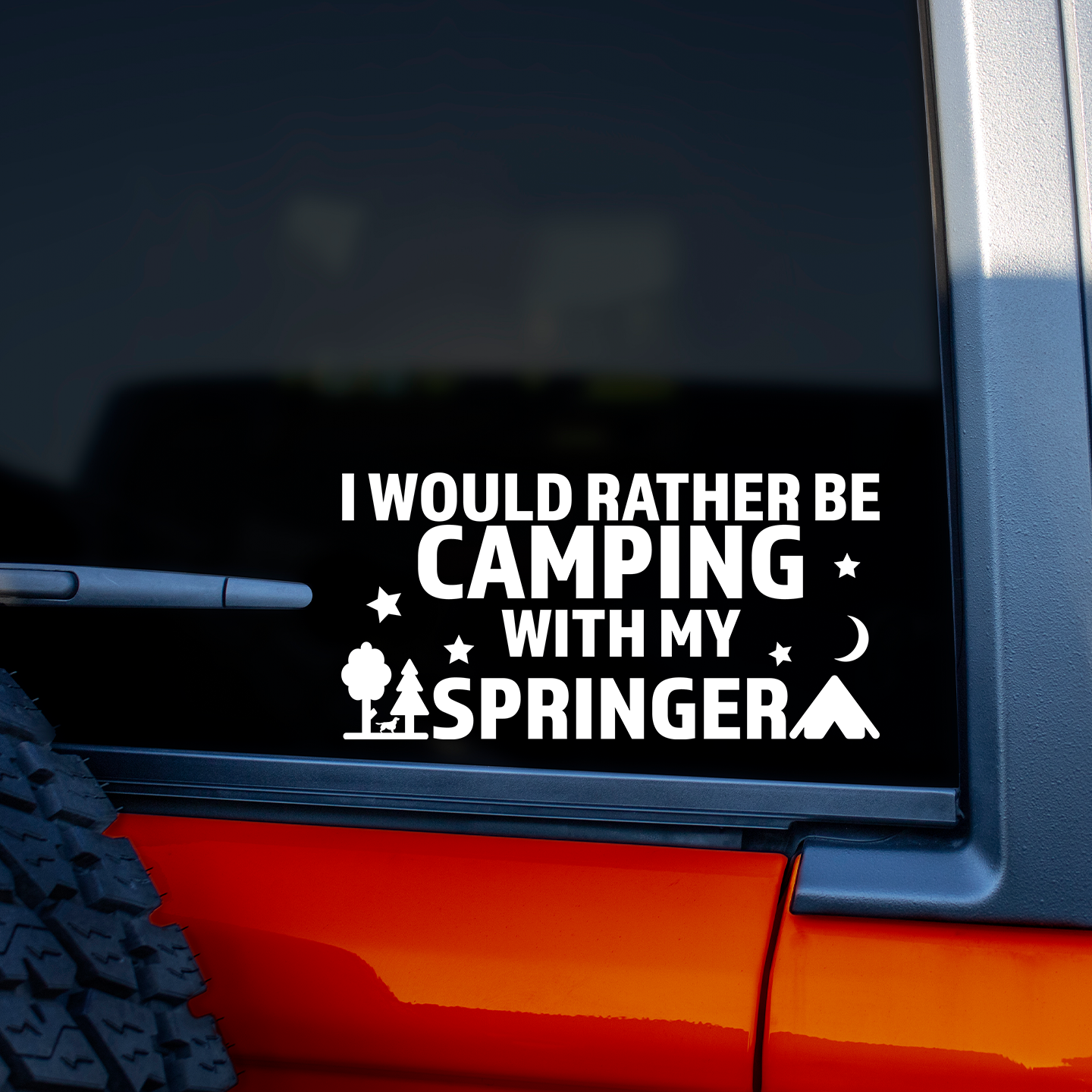 I Would Rather Be Camping With My Springer Spaniel Sticker