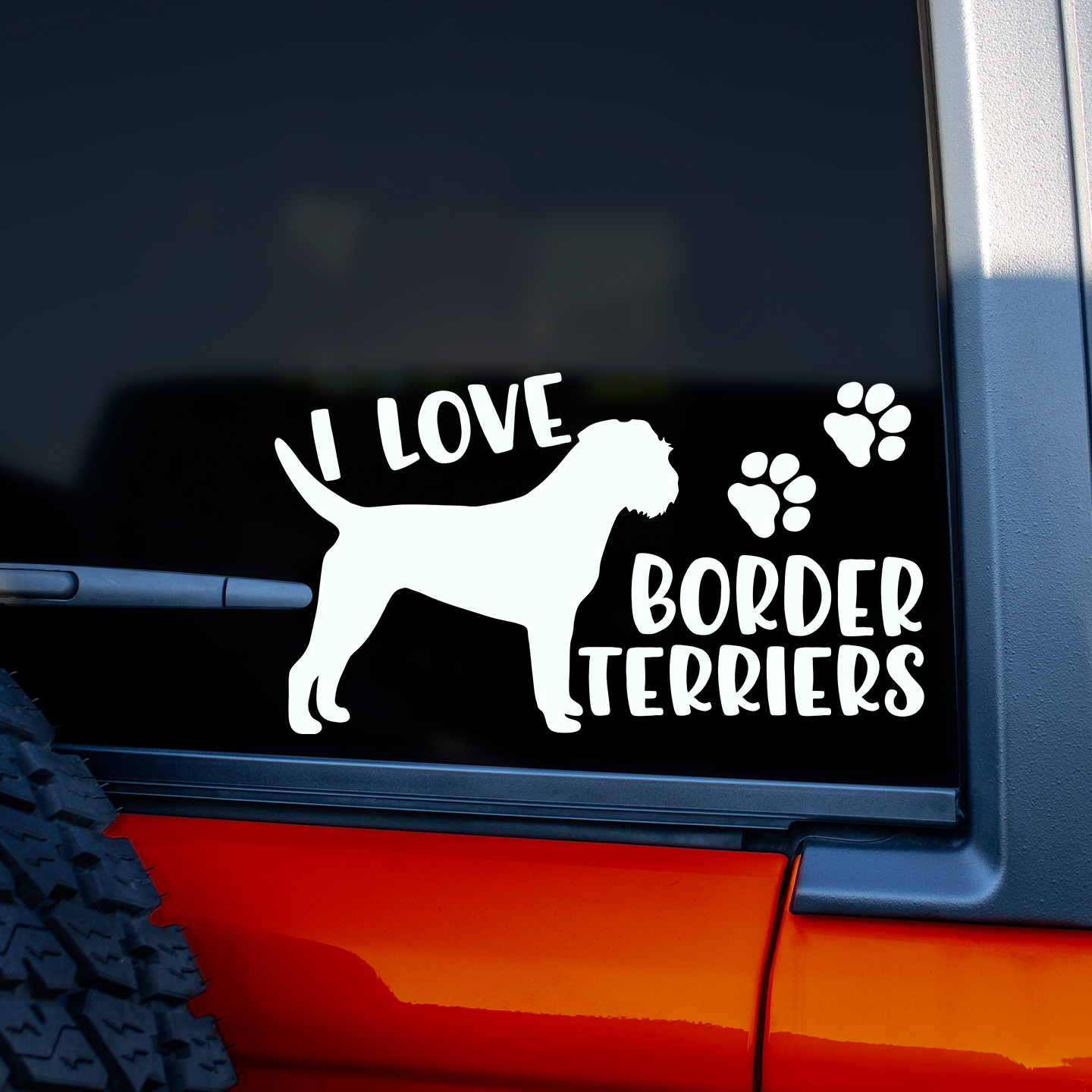 I Love Border Terriers Sticker