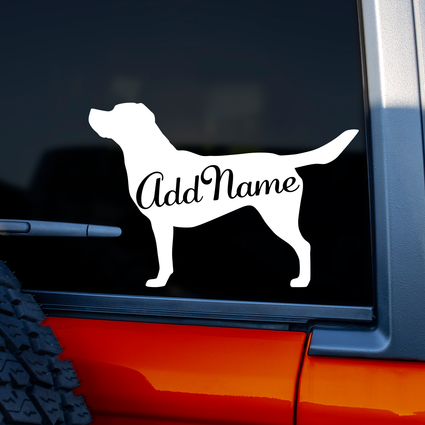 Labrador Silhouette With Name Sticker