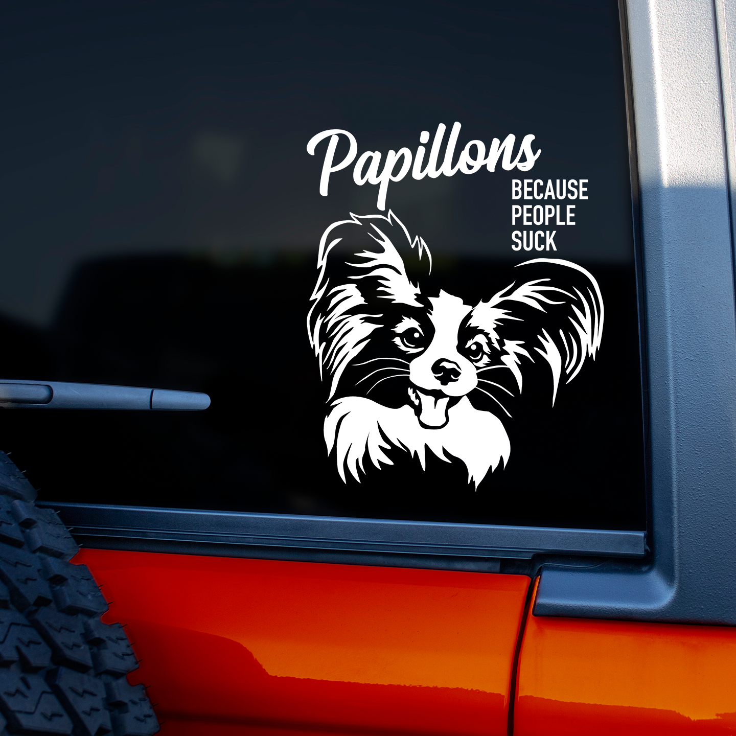 Papillons Because People Suck Sticker