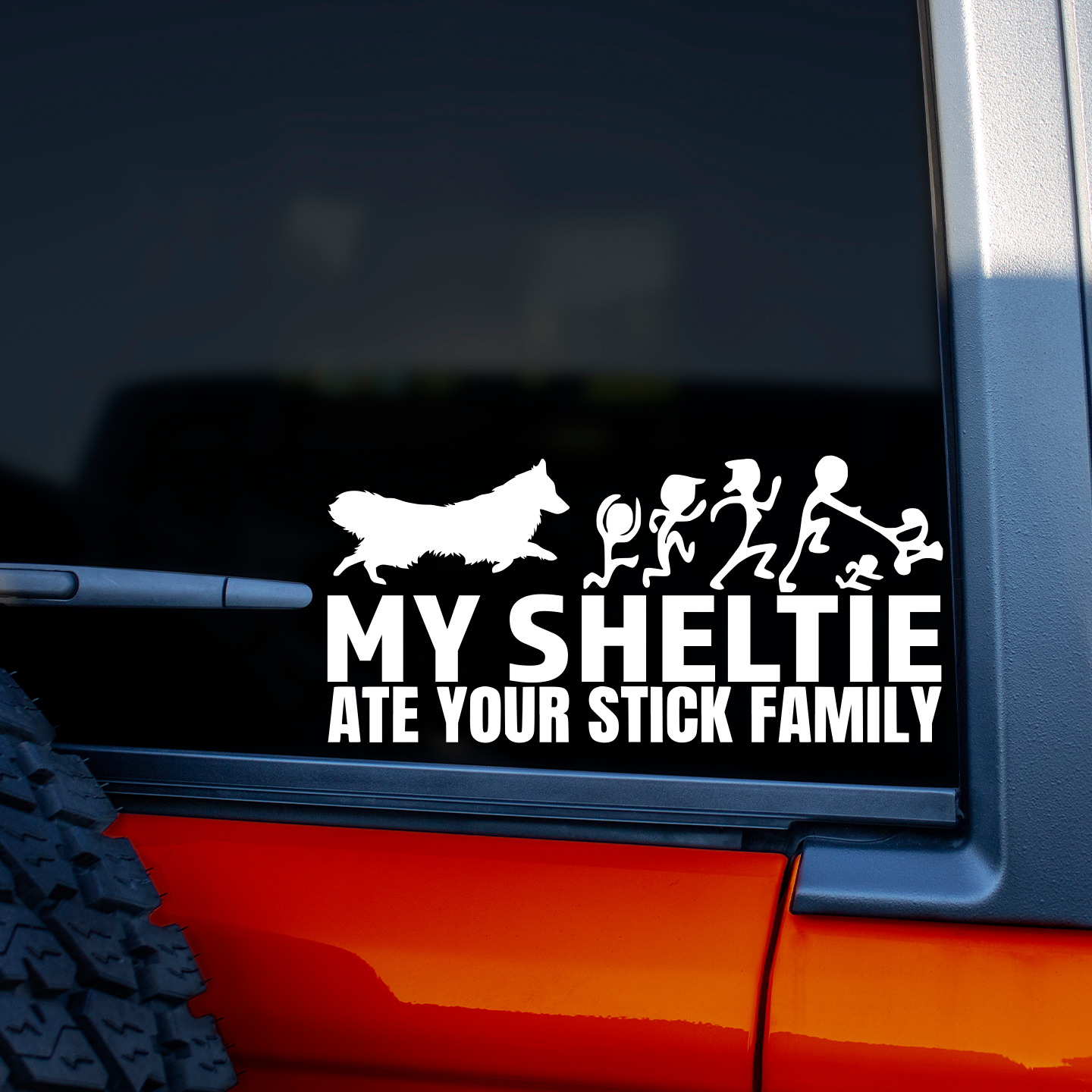 My Sheltie Ate Your Stick Family Sticker