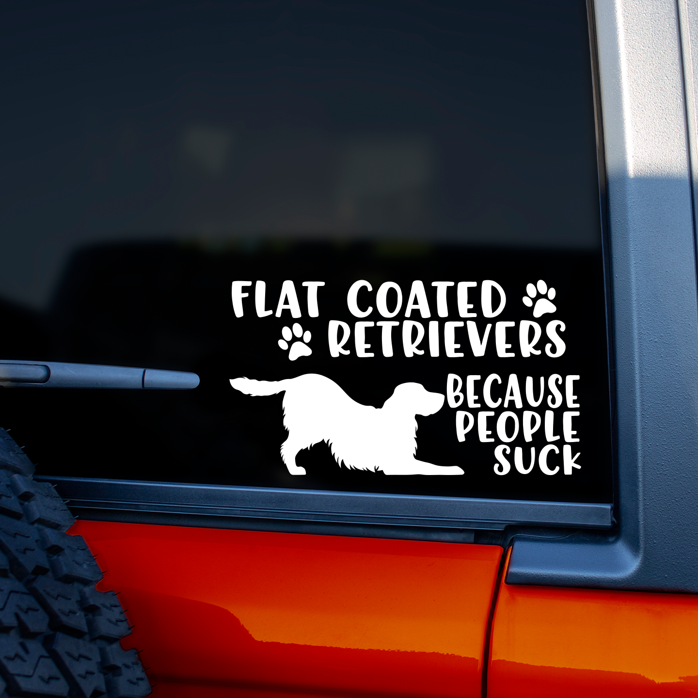 Flat Coated Retrievers Because People Suck Sticker