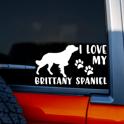 I Love My Brittany Spaniel  Sticker
