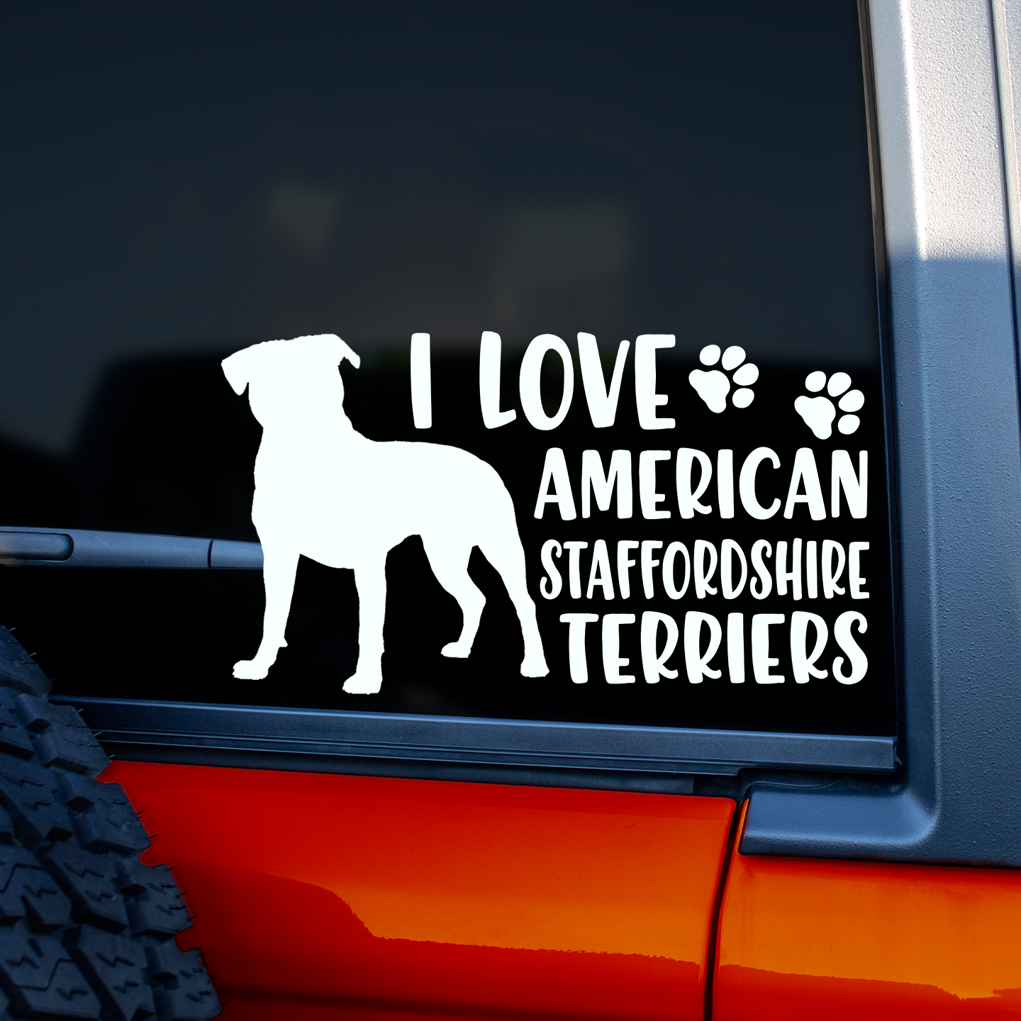 I Love American Staffordshires Sticker