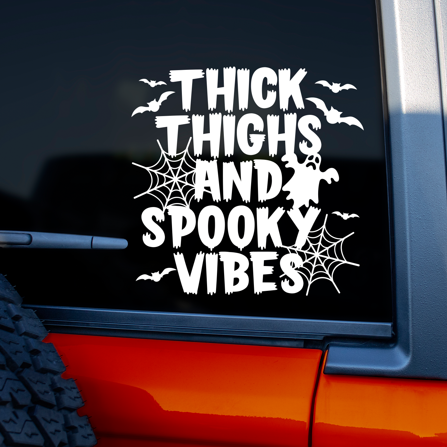 Thick Thighs And Spooky Vibes Sticker