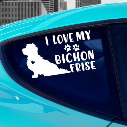 I Love My Bichon Frise Sticker
