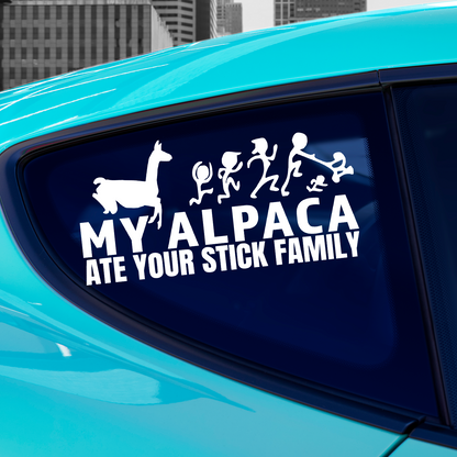 My Alpaca Ate Your Stick Family Sticker