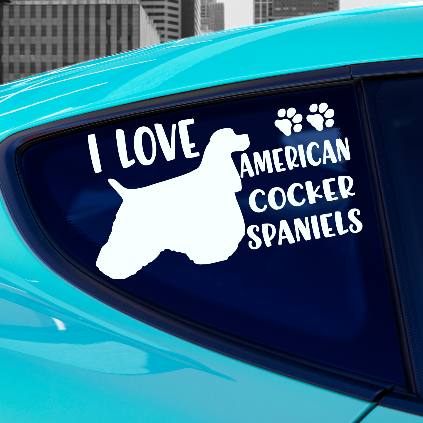 I Love American Cocker Spaniels Sticker