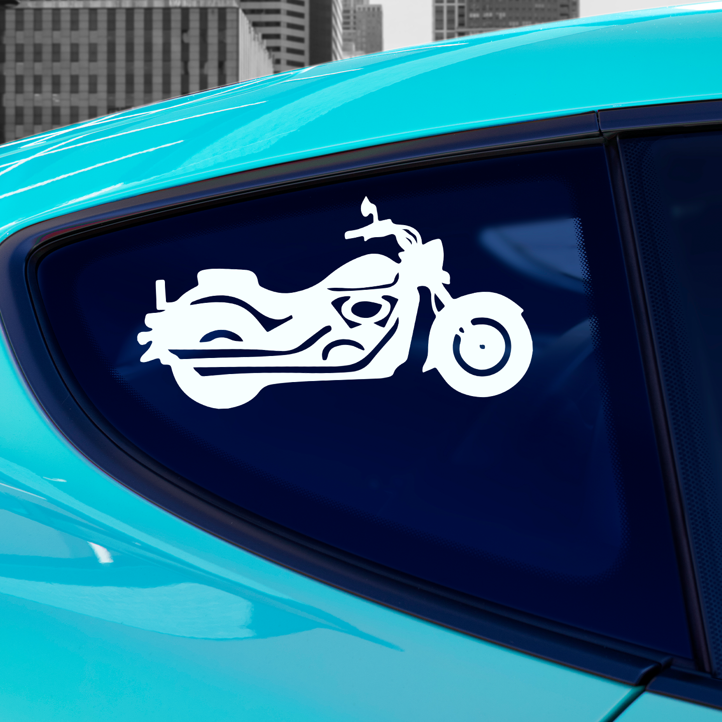 Cruiser Motorcycle Silhouette Sticker