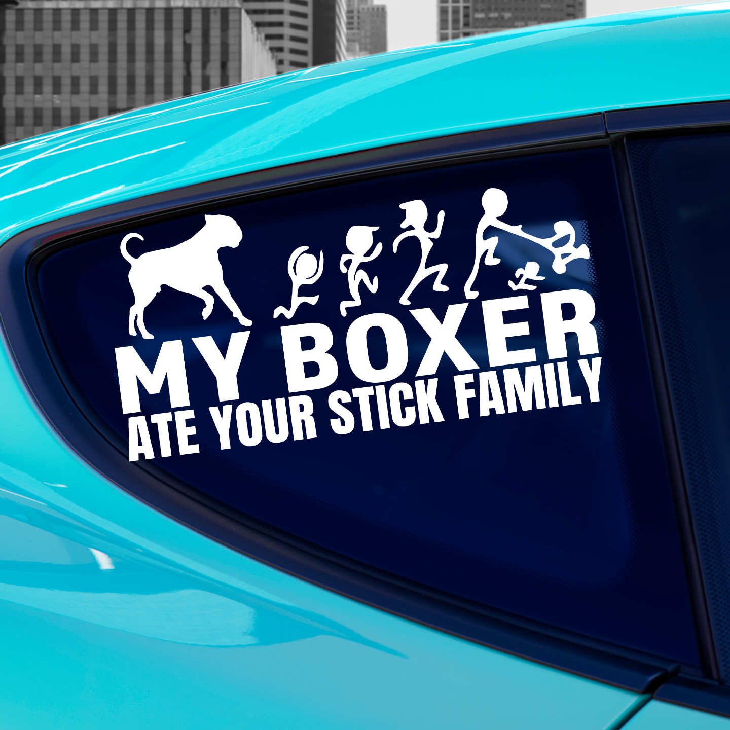 My Boxer Ate Your Stick Family Sticker