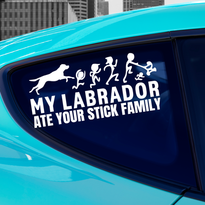 My Labrador Ate Your Stick Family Sticker