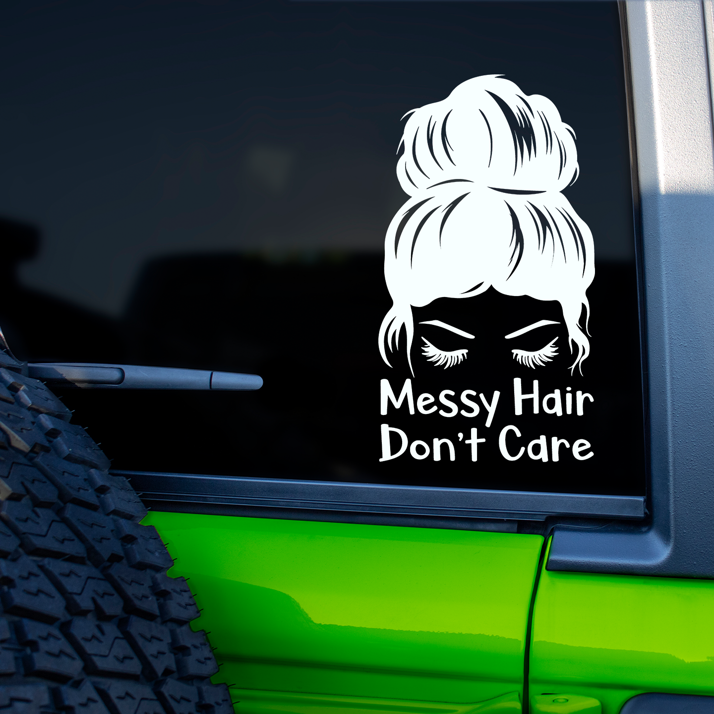 Messy Hair Don't Care Sticker