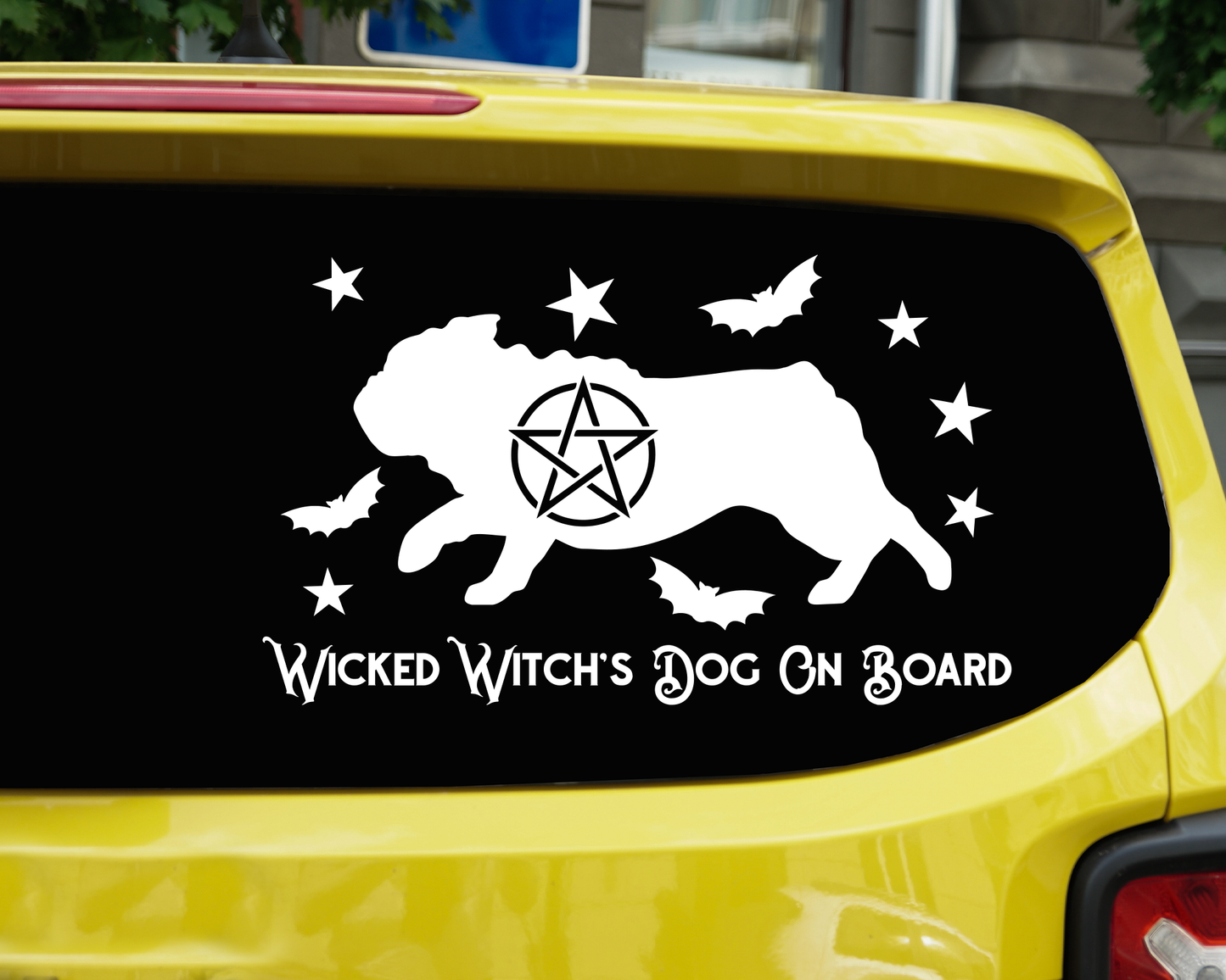 Wicked Witch's Dog On Board Bulldog Sticker