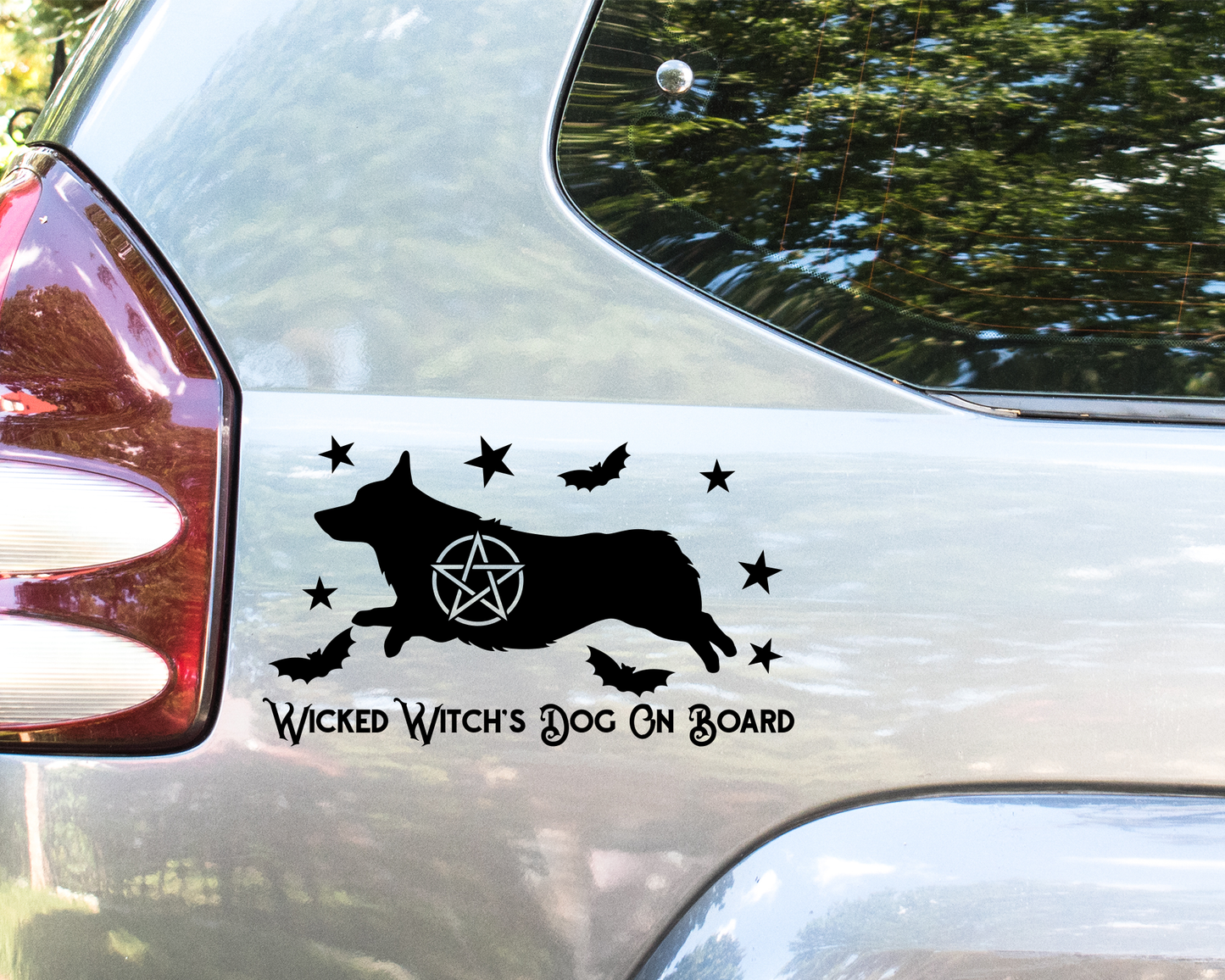 Wicked Witch's Dog On Board Corgi Sticker
