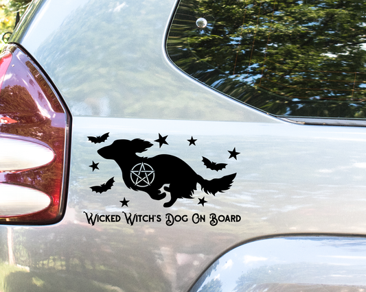 Wicked Witch's Dog On Board Dachshund Sticker