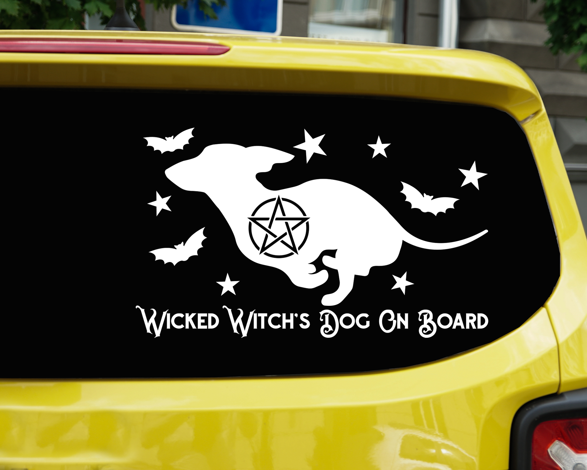 Wicked Witch's Dog On Board Dachshund Sticker