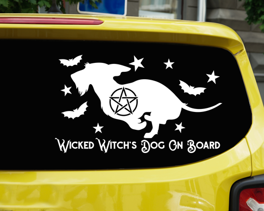 Wicked Witch's Dog On Board Dachshund Sticker