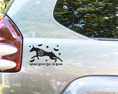 Wicked Witch's Dog On Board Doberman Sticker