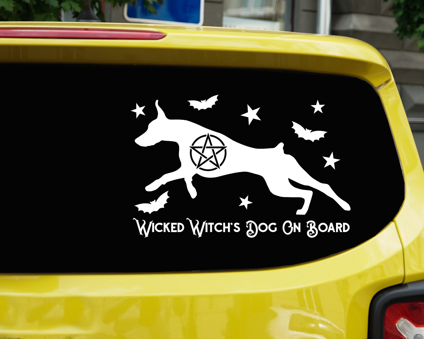 Wicked Witch's Dog On Board Doberman Sticker