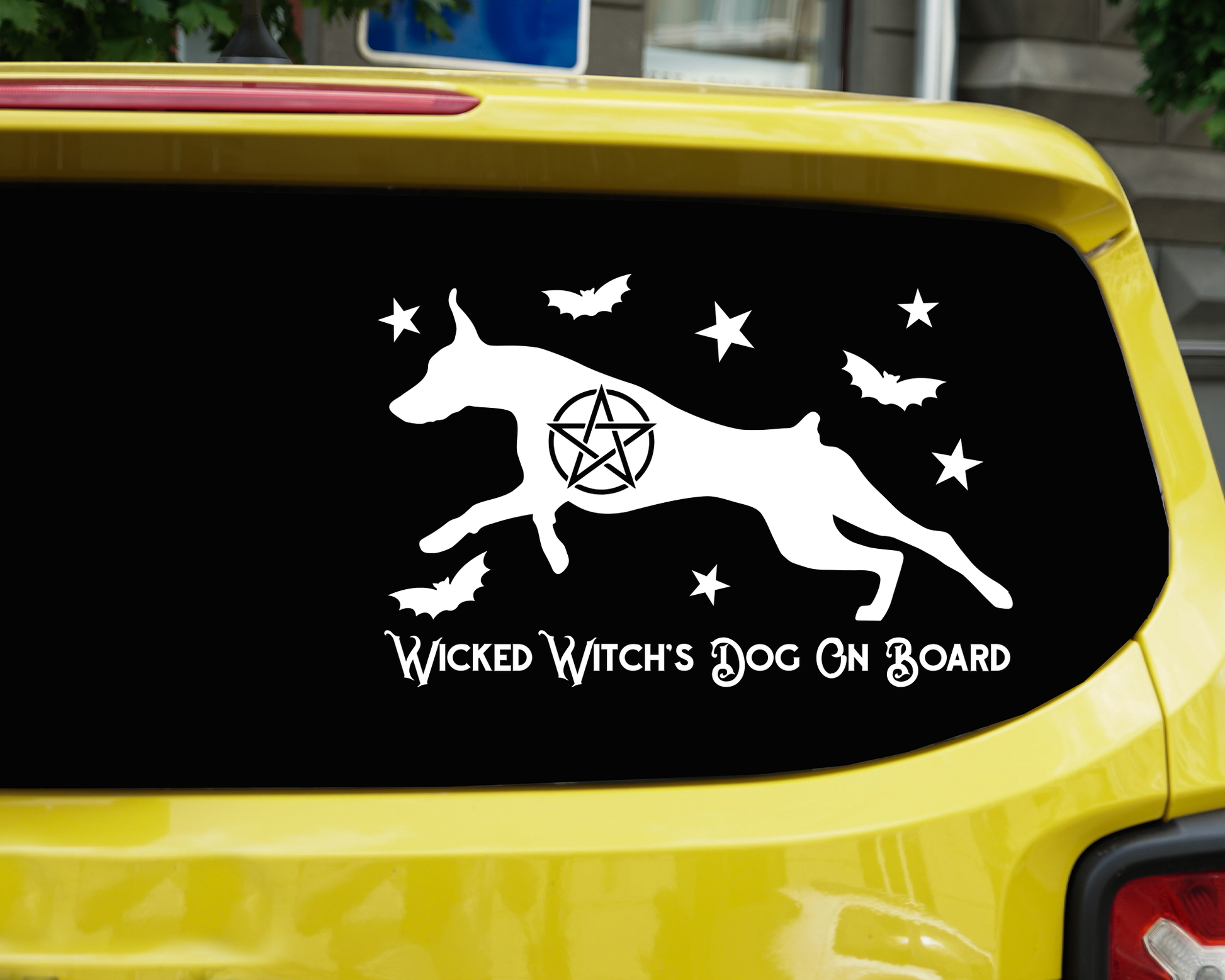 Wicked Witch's Dog On Board Doberman Sticker