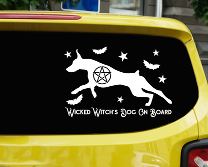 Wicked Witch's Dog On Board Doberman Sticker
