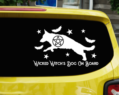 Wicked Witch's Dog On Board German Shepherd Sticker