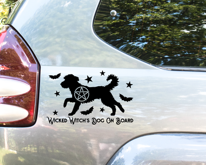 Wicked Witch's Dog On Board Labradoodle Sticker