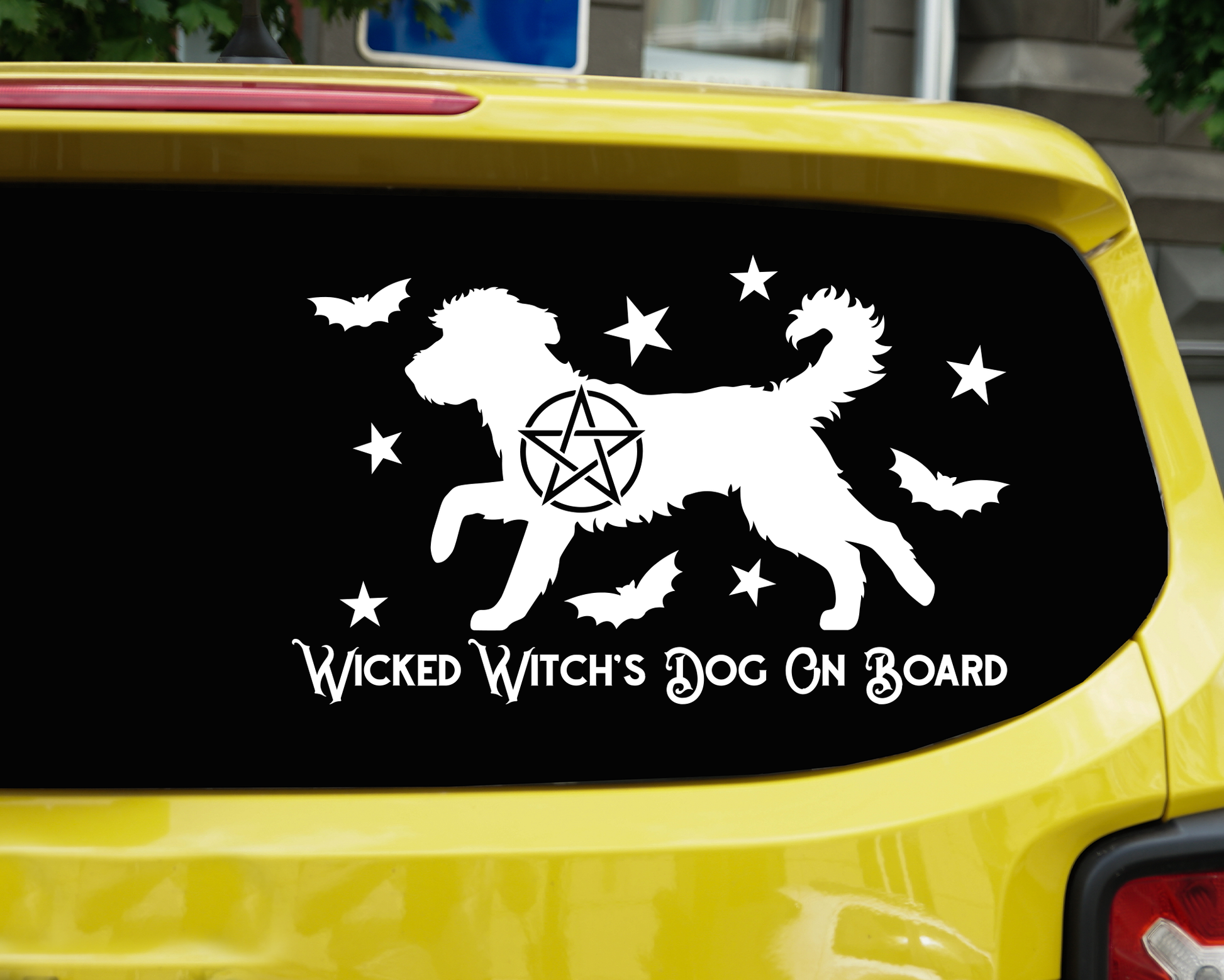 Wicked Witch's Dog On Board Labradoodle Sticker