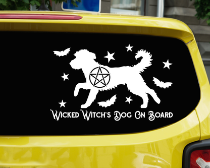 Wicked Witch's Dog On Board Labradoodle Sticker