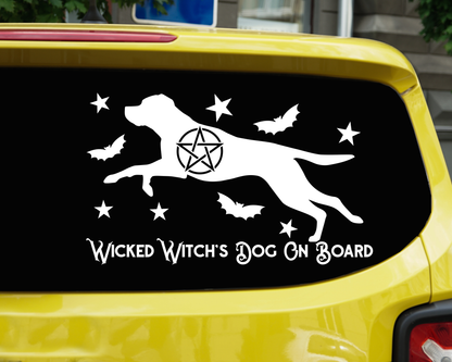 Wicked Witch's Dog On Board Labrador Sticker