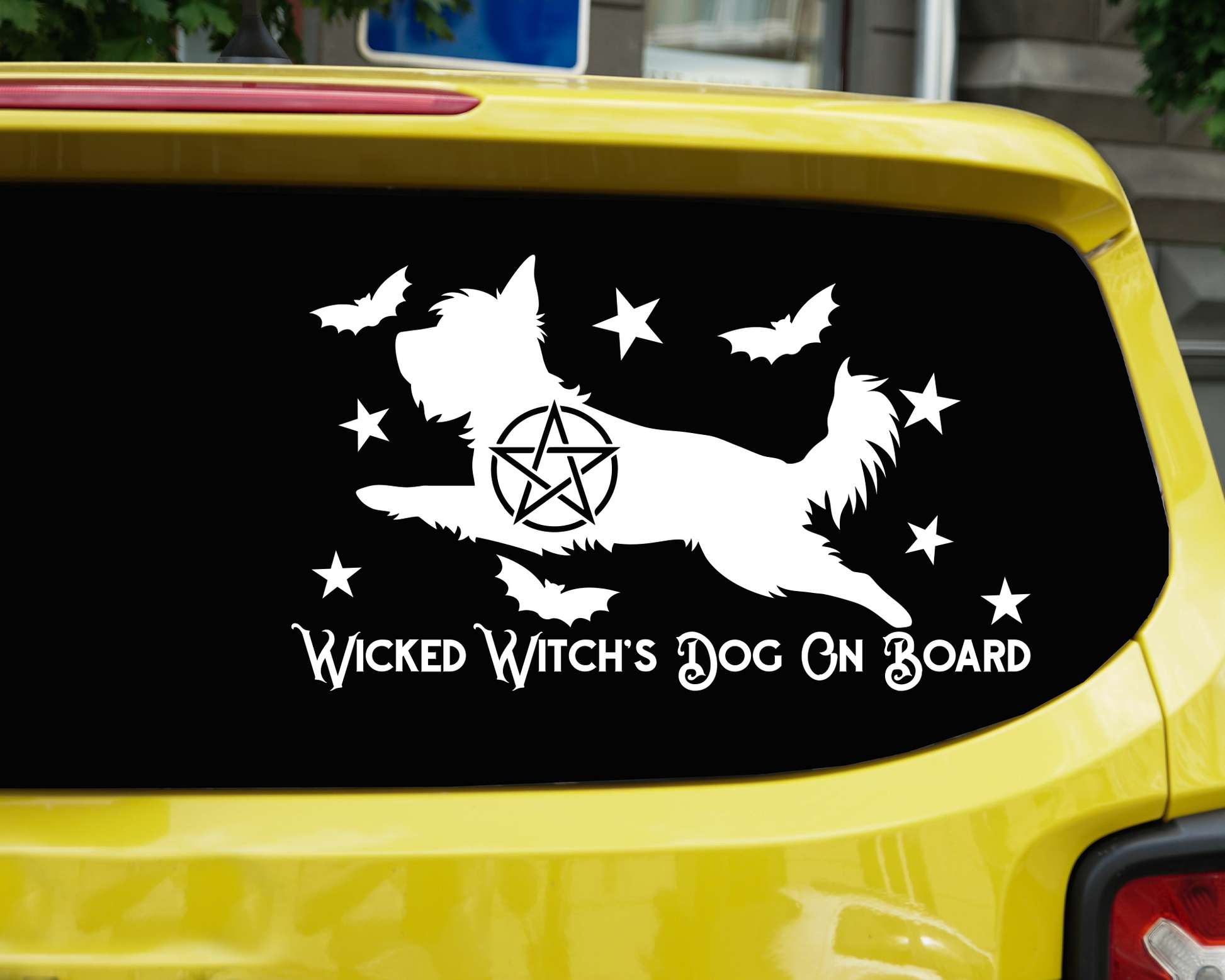 Wicked Witch's Dog On Board Yorkshire Terrier Sticker