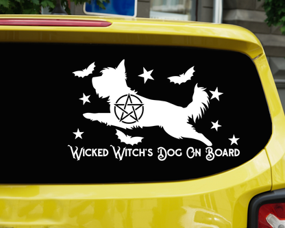Wicked Witch's Dog On Board Yorkshire Terrier Sticker