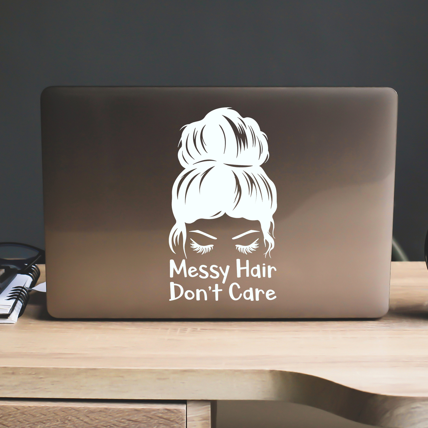 Messy Hair Don't Care Sticker