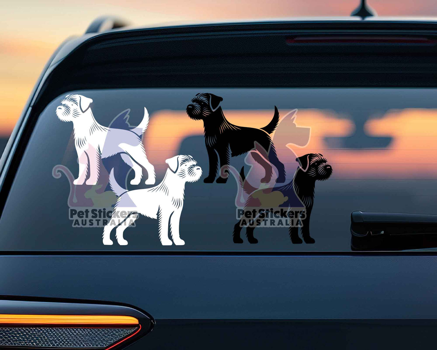 Border Terrier Silhouette Stickers