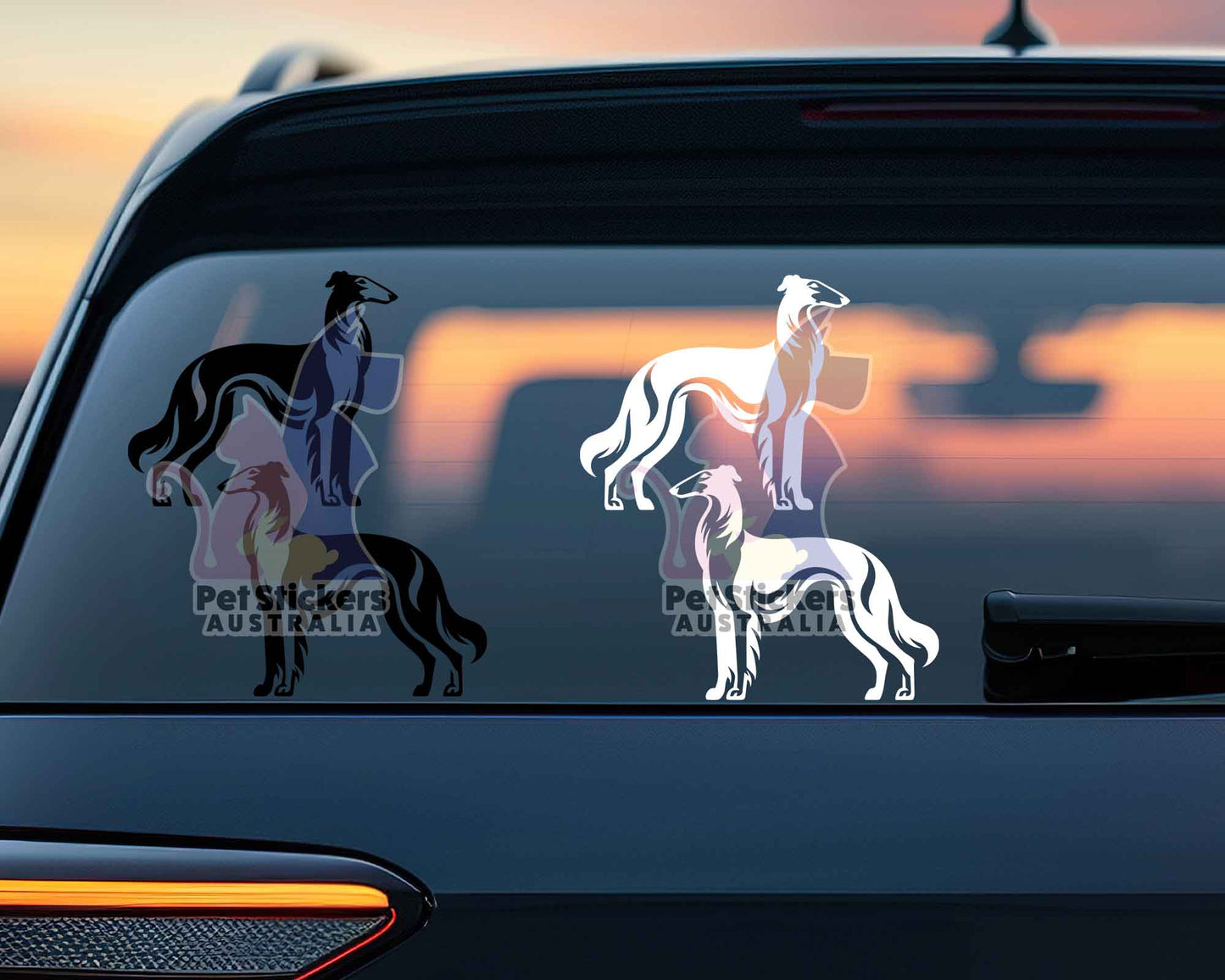 Borzoi Silhouette Stickers