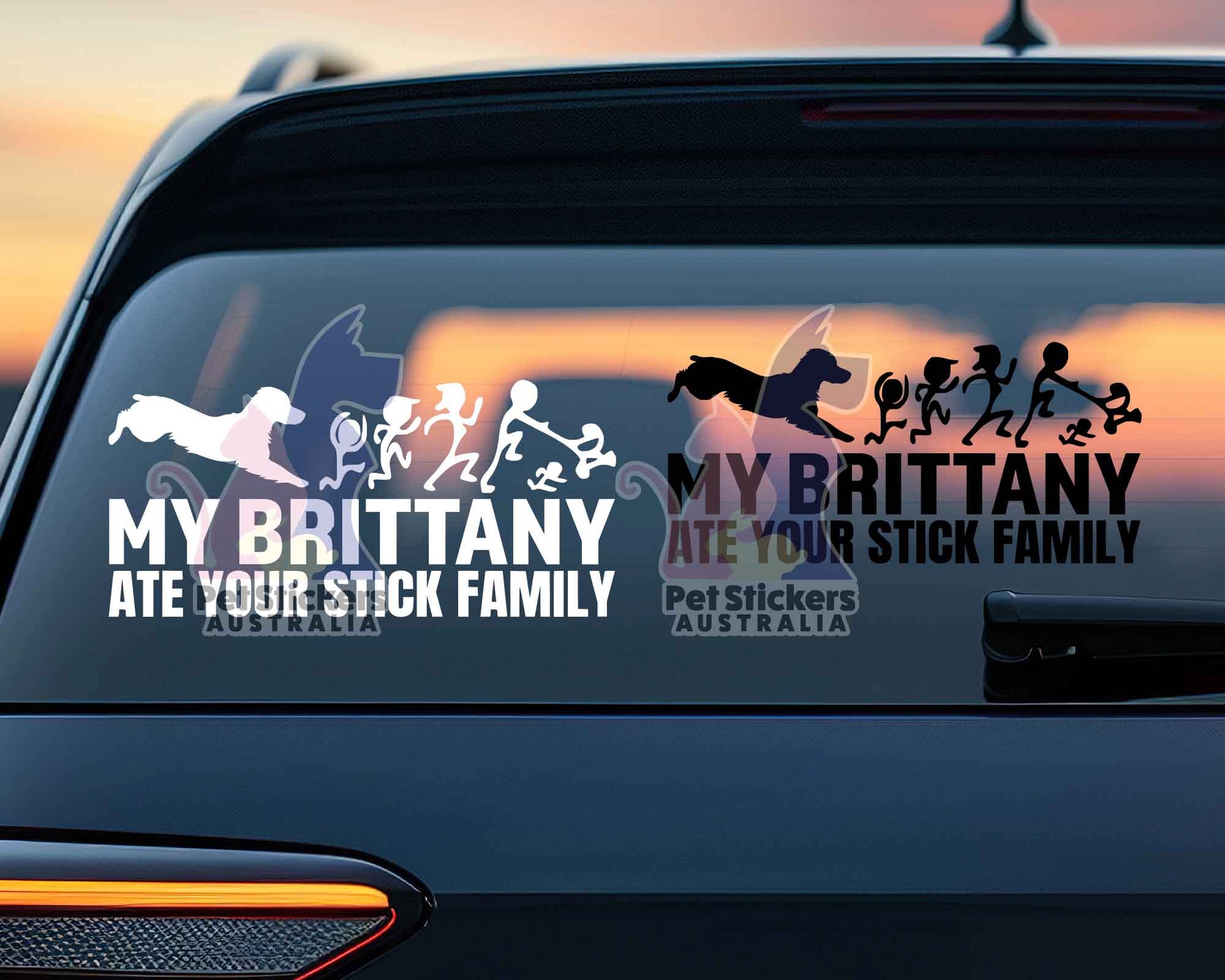 My Brittany Ate Your Stick Family Sticker