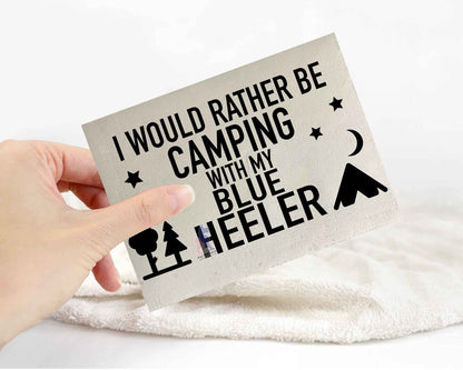 Camping With My Blue Heeler Sticker