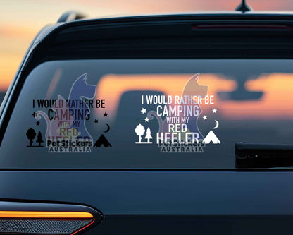 Camping With My Red Heeler Sticker