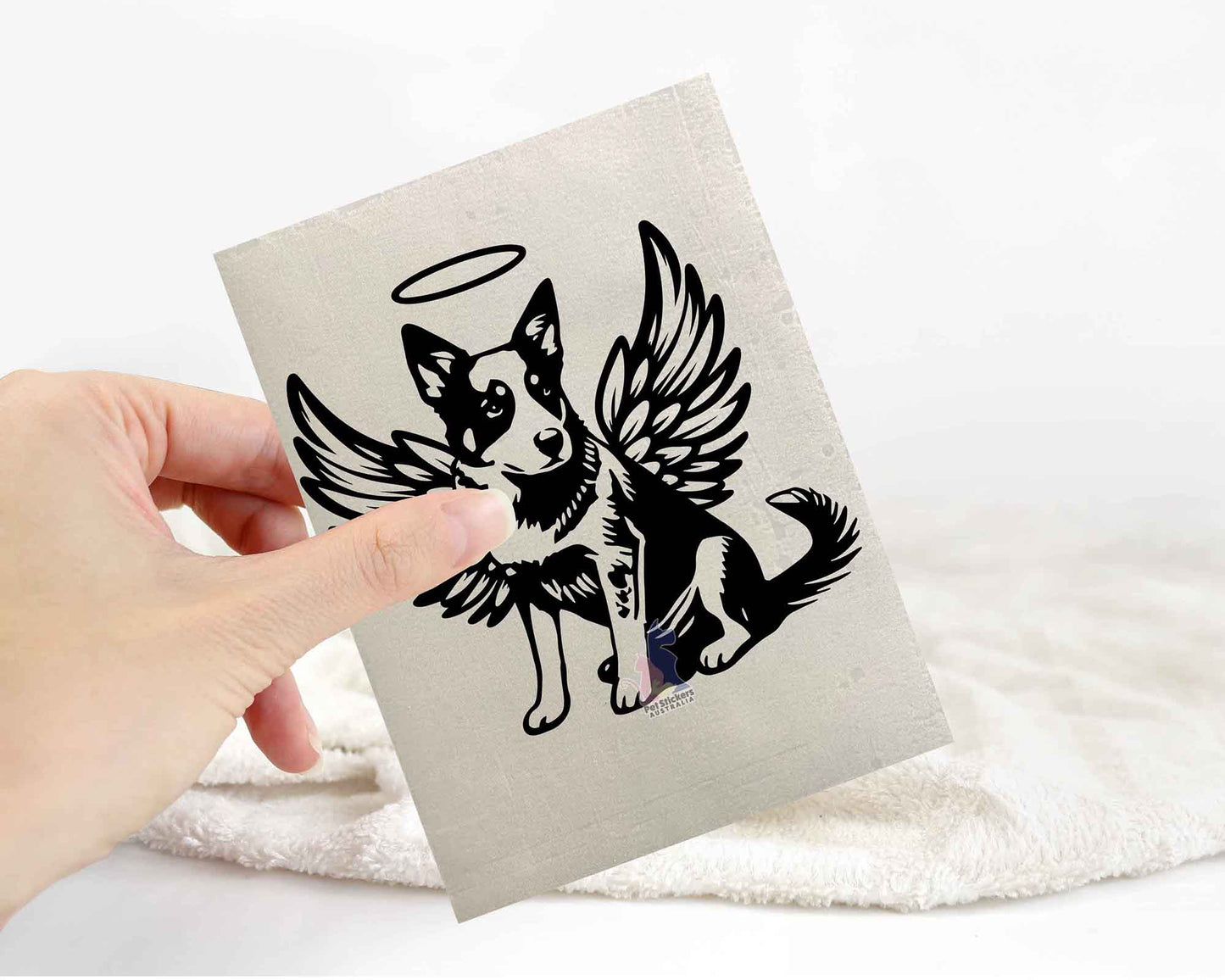 Cattle Dog With Angel Wings Sticker