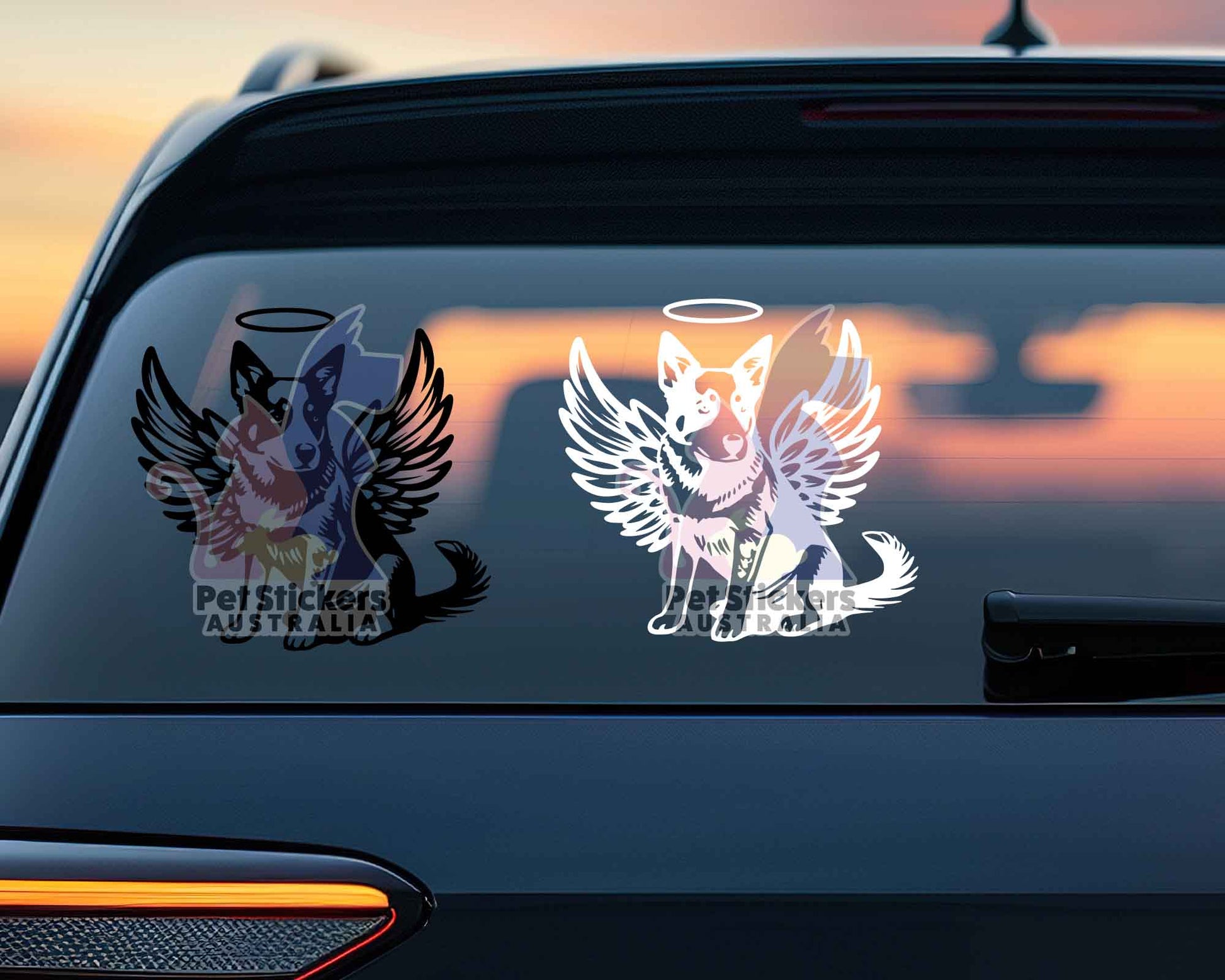 Cattle Dog With Angel Wings Sticker