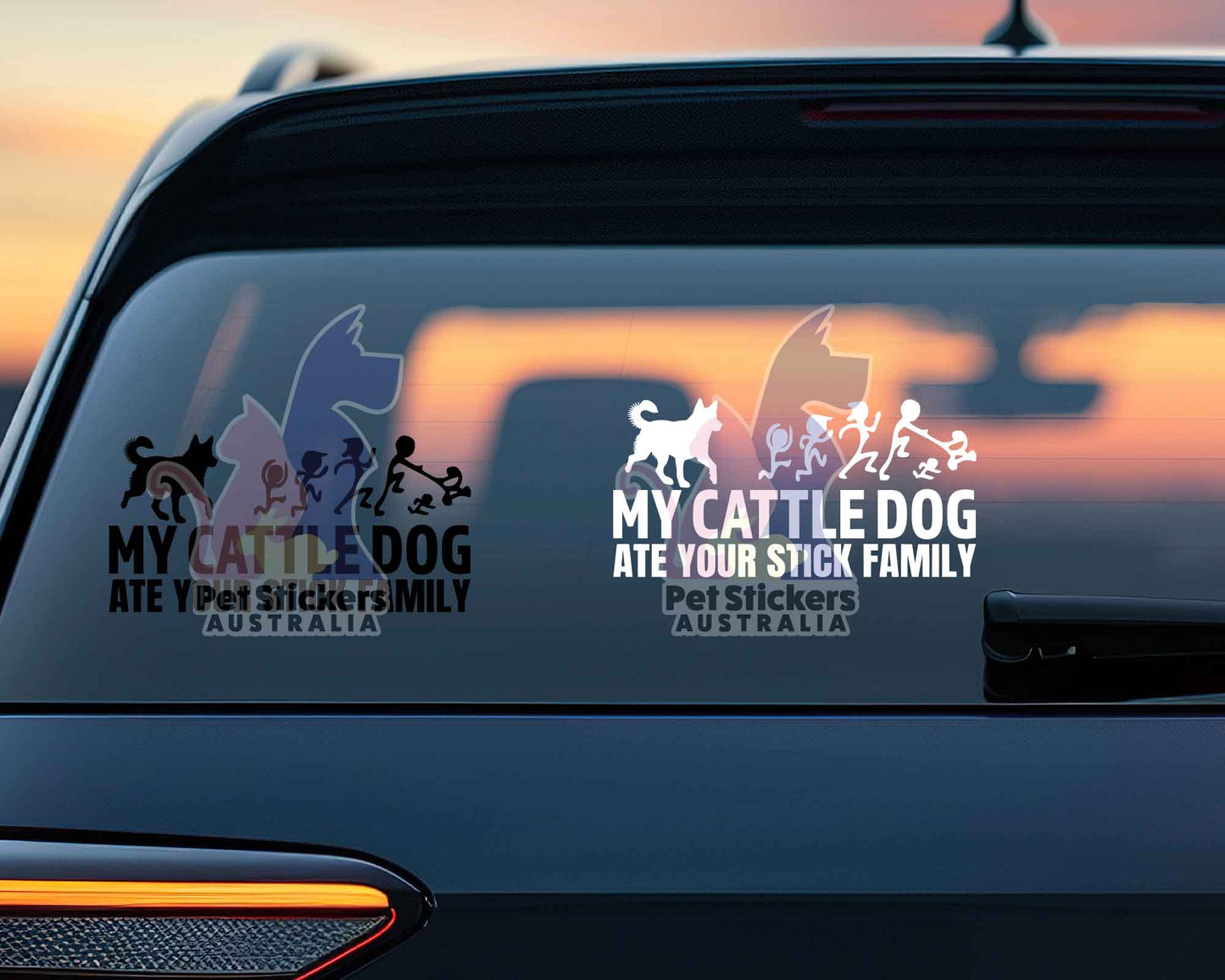 My Cattle Dog Ate Your Stick Family Sticker